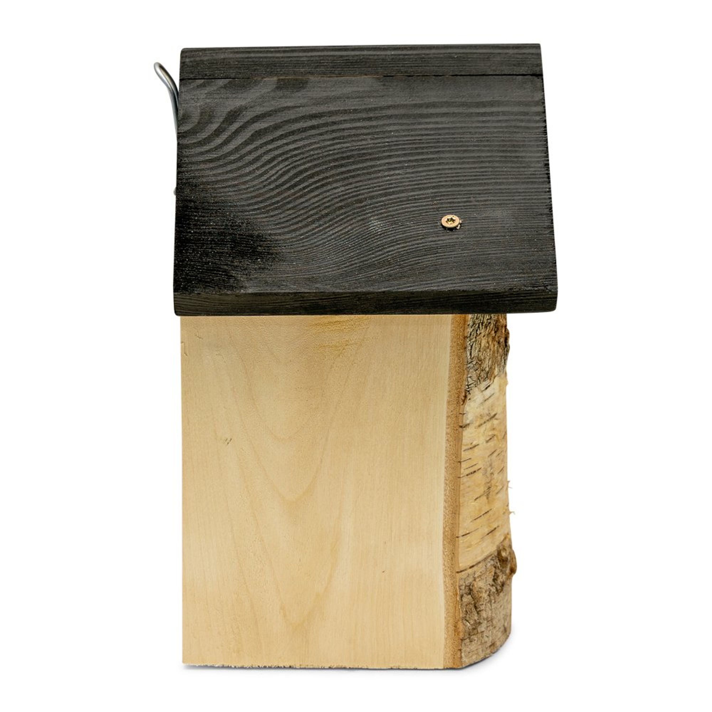 Birken-Nistkasten „Kingston“ halboffen | Vogelhaus Birkenholz | CJ Wildlife